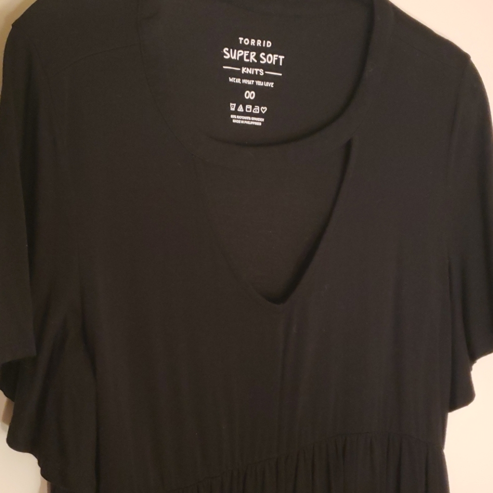 Torrid keyhole babydoll tee 00 supersoft knit